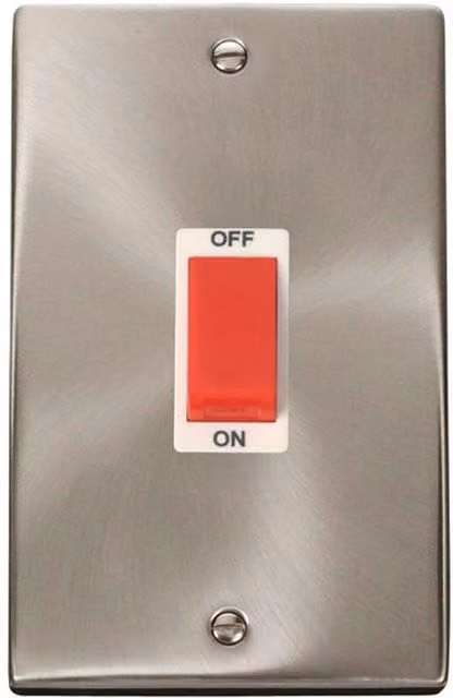 SE HOME White and Brushed Chrome 2 Gang Surface Mount Switch