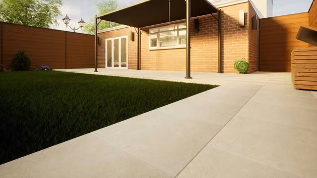 PBSL Group Plain Grey Porcelain Paving, Pack of 2, W/D/H: 60 x 60 x 2 cm