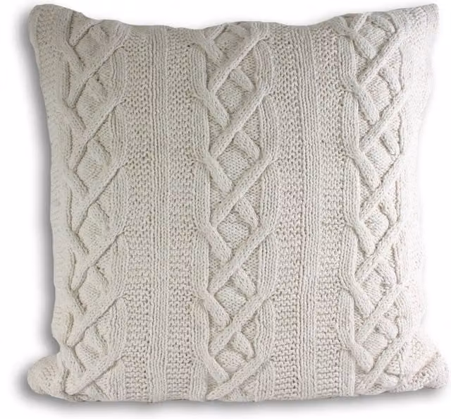 Make it a Home Aran Cable Knit Cushion in Cream