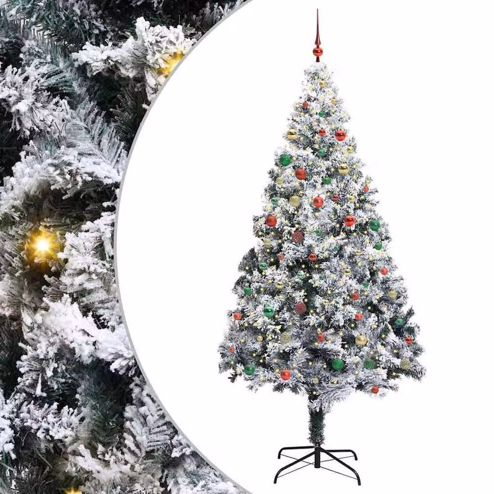 Berkfield Home White PVC Christmas Tree with 300 LEDs and Stand, Height: 300 cm – 2