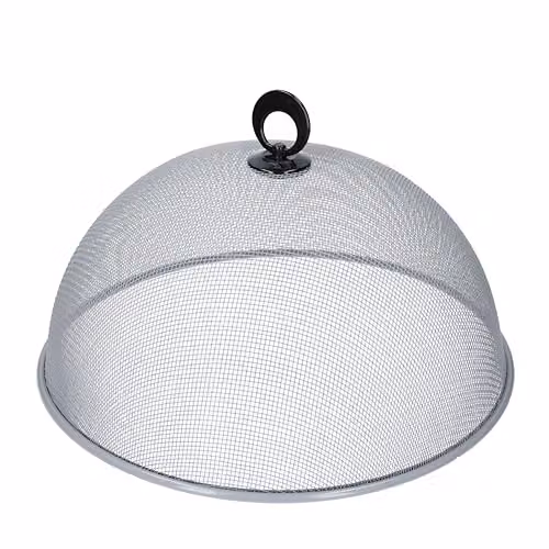KitchenCraft Silver Metal Mesh Round Food Cover, Diameter: 35 cm