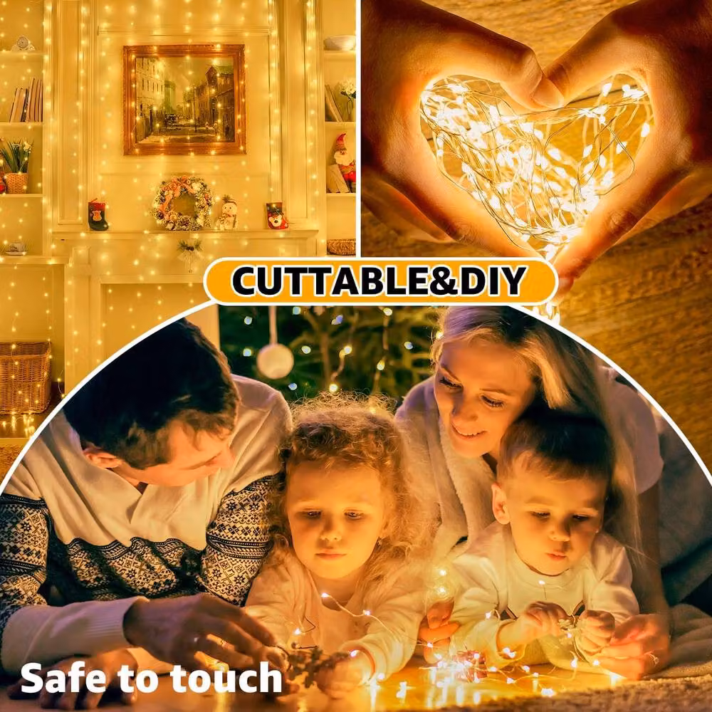 NIVOR LED Curtain Fairy Lights, 300 LEDs, Warm White, Clear, W/H: 3 x 3 m – 6