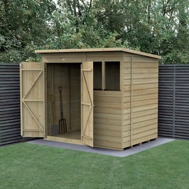 Forest Gardens Beckwood Pent Wood Shed with Window and Foundation