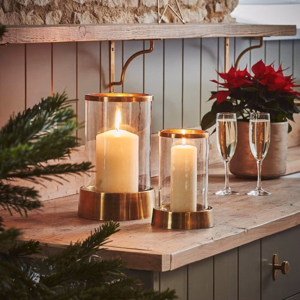 Ivyline Hampton Hurricane Lantern in Gold, H28 x W18 cm – 3