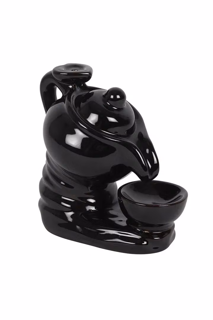 KDMD Black Ceramic Teapot Backflow Incense Burner for Tabletop Use – 2