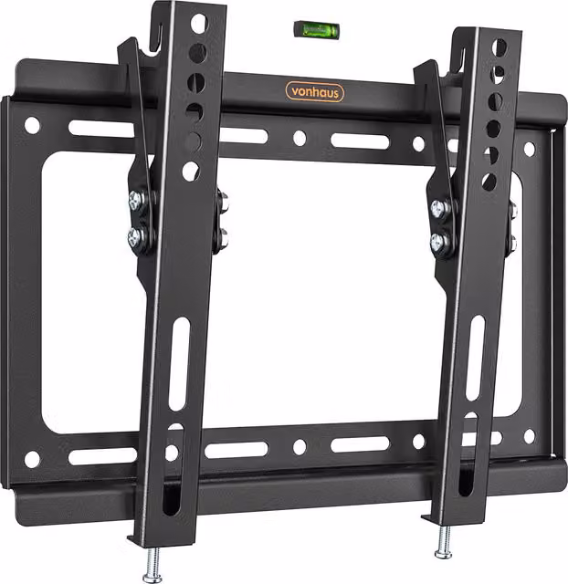 VonHaus Tilting TV Wall Bracket in Black with Spirit Level for 23 to 45 inch Screens