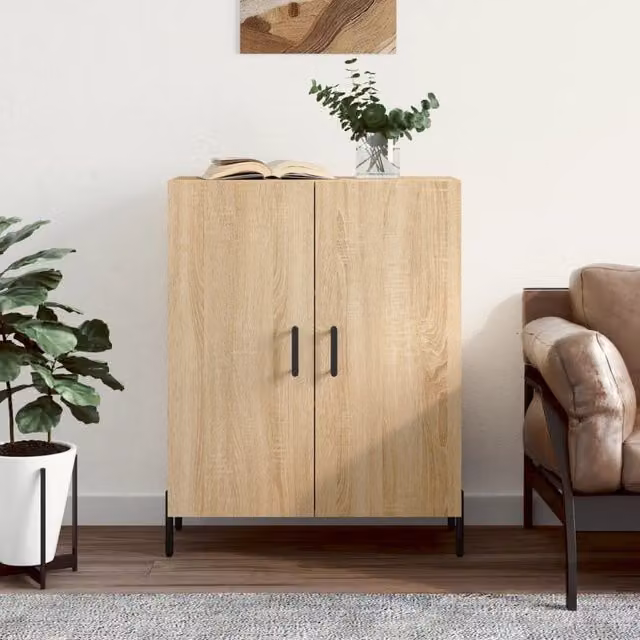 Berkfield Home Sonoma Oak Sideboard in Brown, W/D/H: 69.5 x 34 x 90 cm