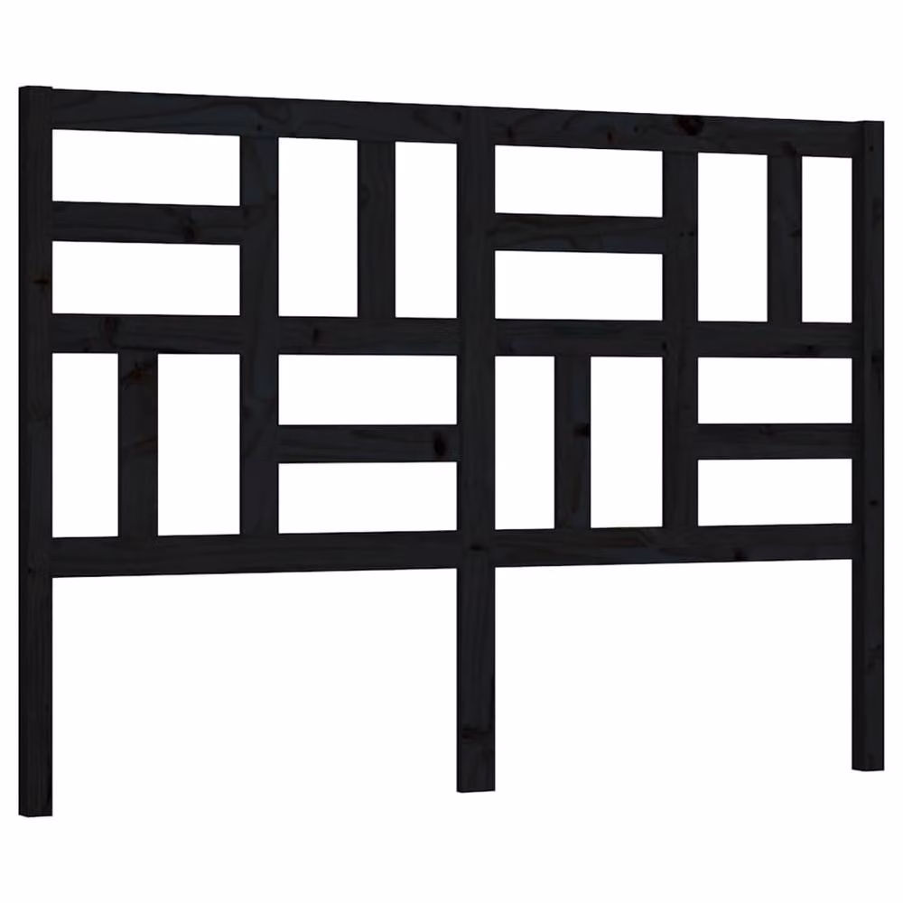 Berkfield Home Beautiful Bed Headboard in Black Solid Pine Wood, W/D/H: 126 x 4 x 104 cm – 2