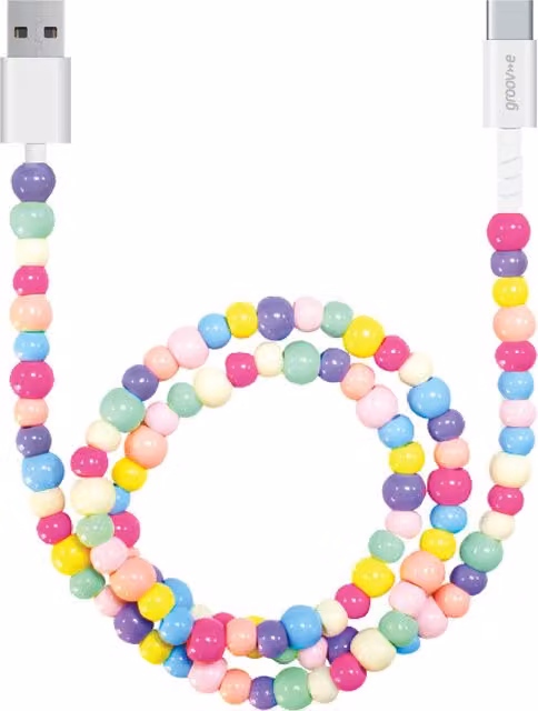 Groov-e USB-C to USB-A Charging Cable in Multicolour and White