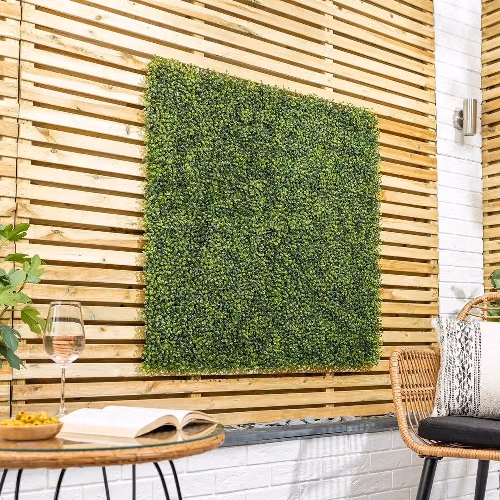 PAWNORA Artificial Boxwood Wall Panels Green, 4 x W: 100 cm x H: 100 cm – 2