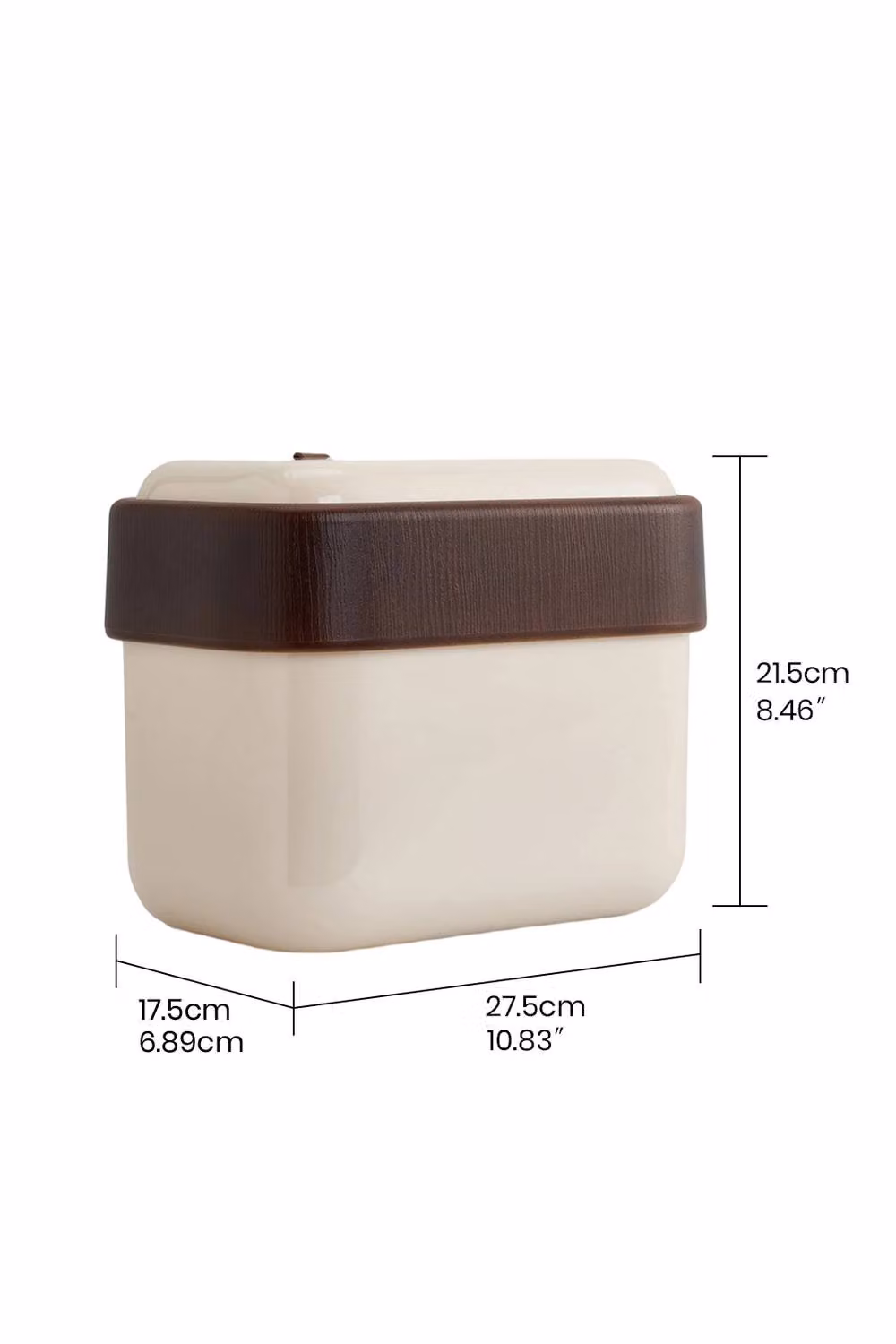Living and Home 7L Wall Mounted Hanging Trash Bin with Flip Lid in Beige – 3