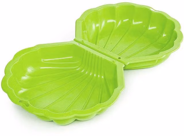 URBNLIVING Shell Clam Shaped Plastic Sandpit in Green and Blue