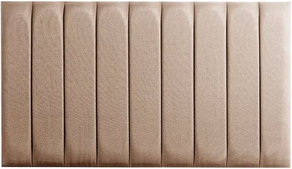 Deluxe Settle Beige Velvet Upholstered Strutted Fabric Headboard, W: 180 cm, H: 200 cm