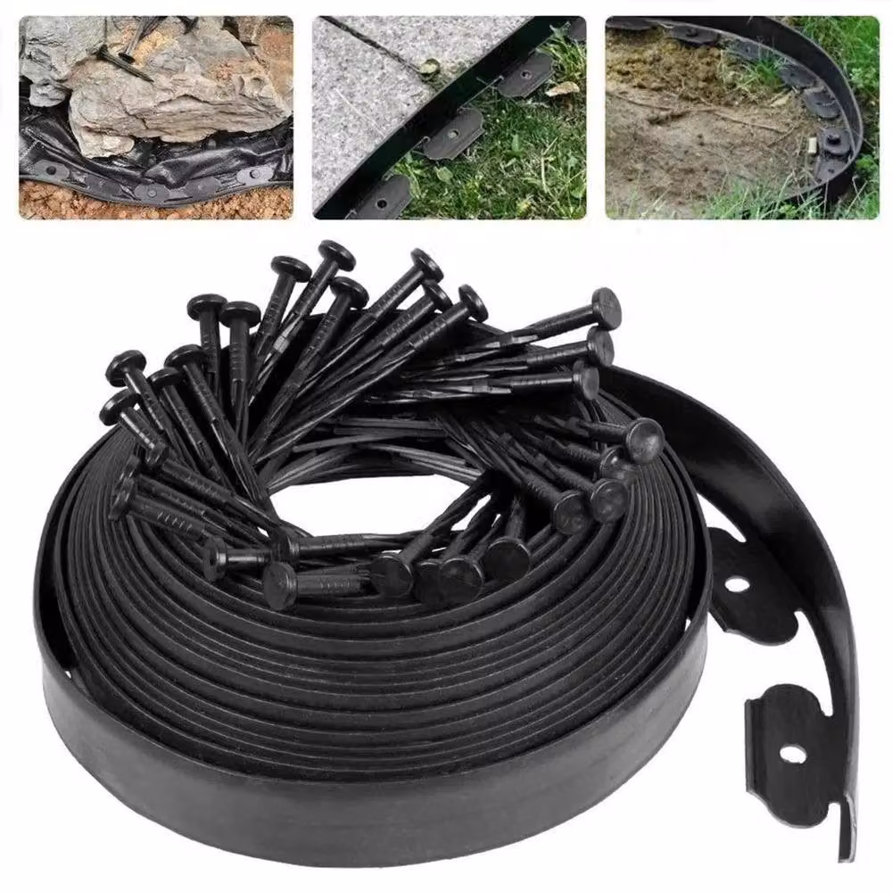 NESTLUNE Flexible Garden Border Edging for Grass Lawns and Paths, Black – 3