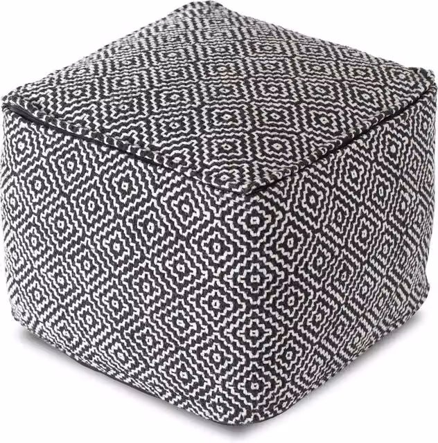 MH London Troyes Diamond Pouffe in Black and Ivory