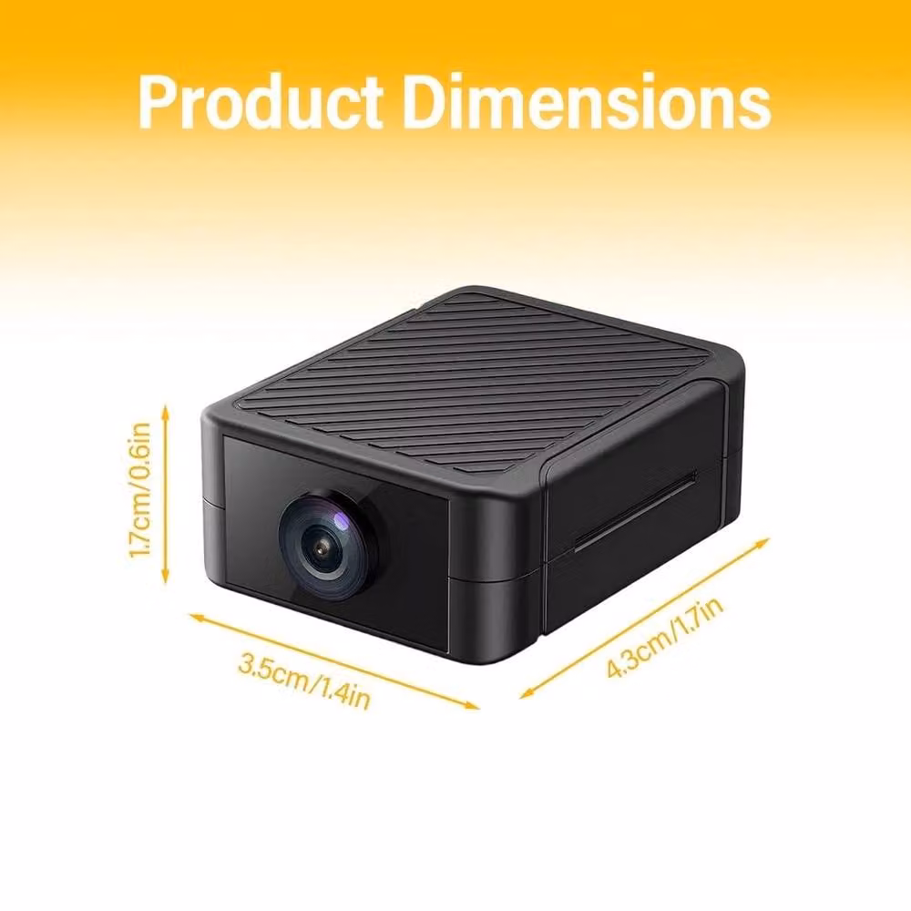 NESTLUNE 2.4GHz Mini Wi-Fi Security Camera with Infrared Night Vision in Black – 2