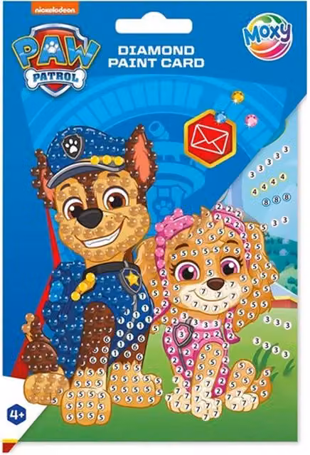 Totum Paw Patrol Diamond Painting Card and Envelope in White and Multicolour