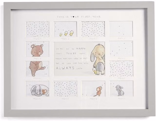 Mamas & Papas Your First Year Photo Frame Always Love You in Grey and Multi Wood