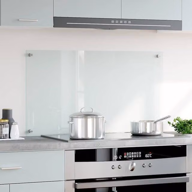 Berkfield Home Transparent Tempered Glass Kitchen Backsplash, W: 90 cm, H: 50 cm – 1