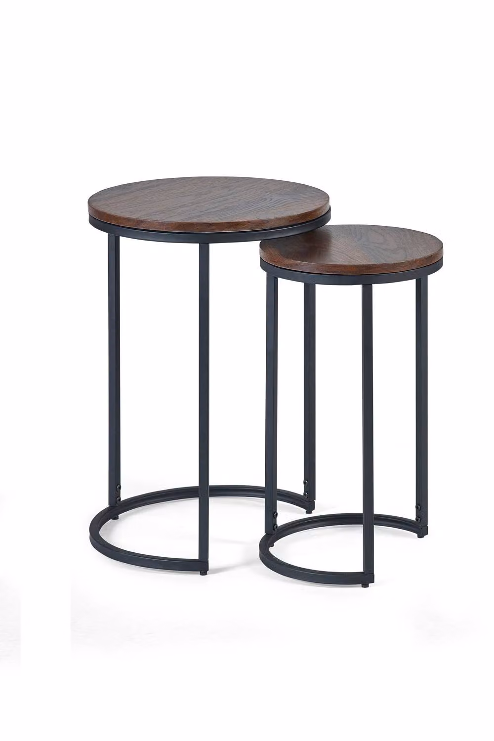 Julian Bowen Tribeca Round Nest of 2 Side Tables in Walnut Effect – 2