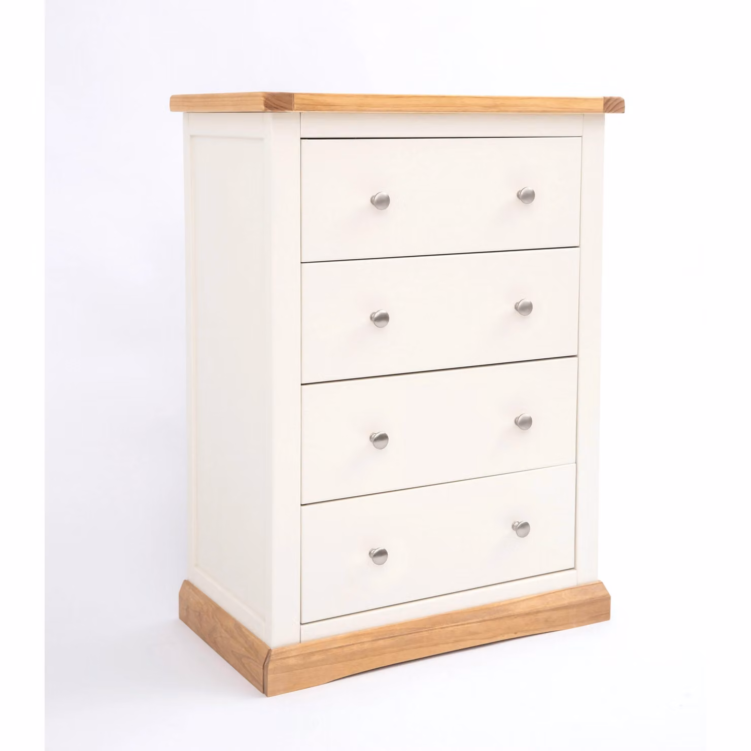 Cabinet Bits Trevi 4 Drawer Petite Chest of Drawers in White with Chrome Knobs – 2