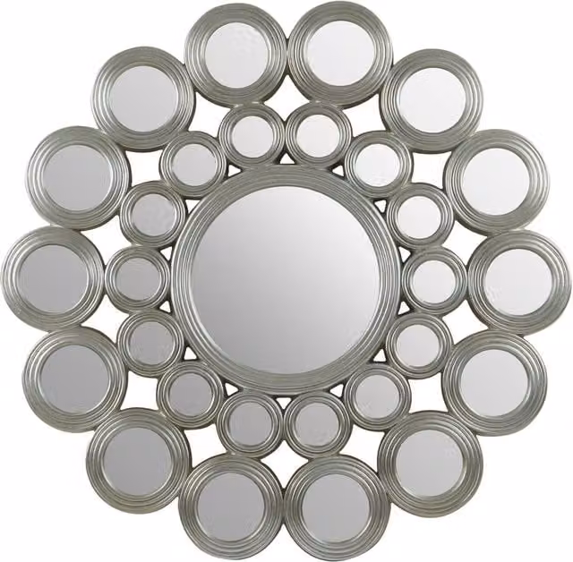 Orsina Maris Round Modern Wall Mirror in Silver by Interiors by Premier