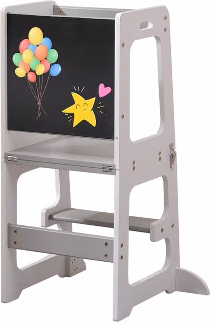HMD Baby Step Stool in White and Grey, W/D/H: 45 x 37 x 84 cm