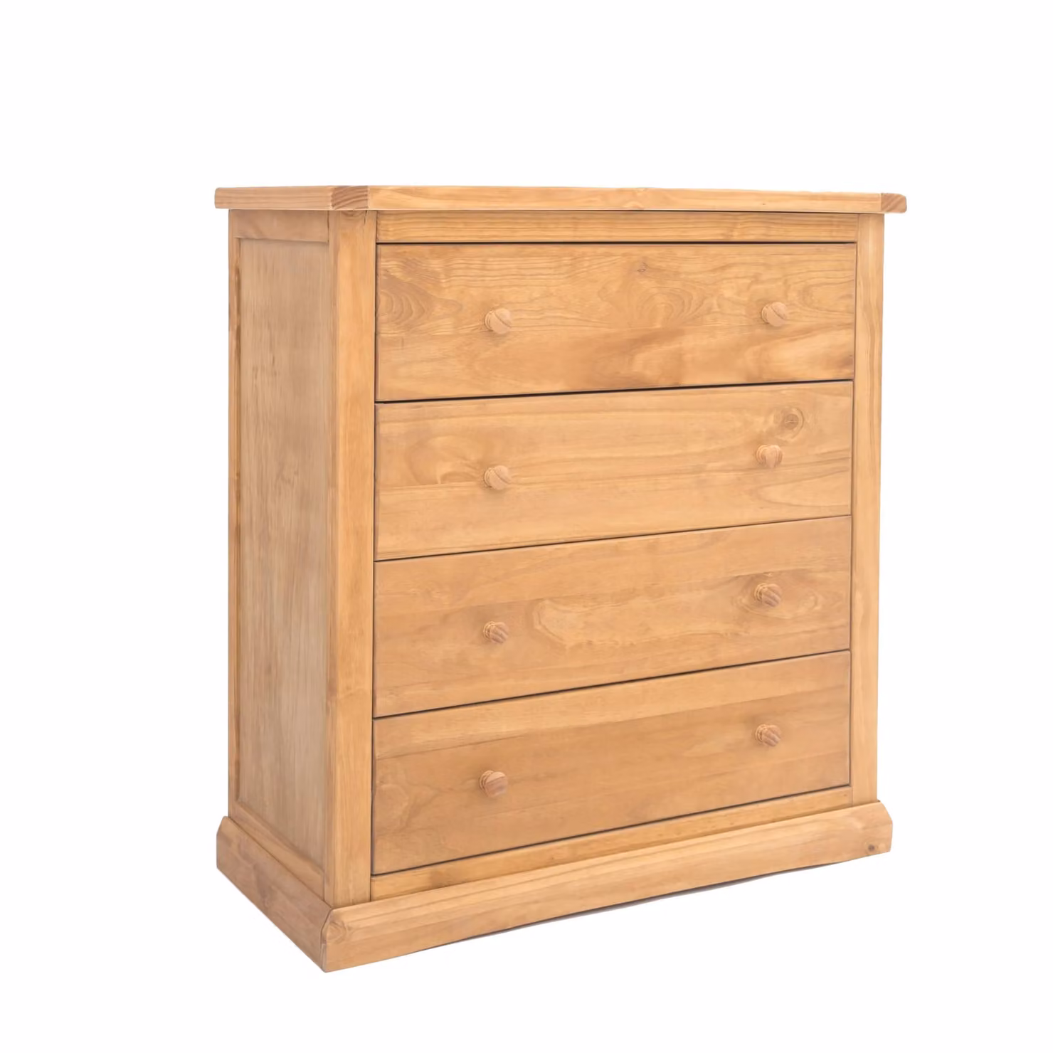 Cabinet Bits Lucca 4 Drawer Chest of Drawers in Light Brown Rustic Waxed Pine – 2