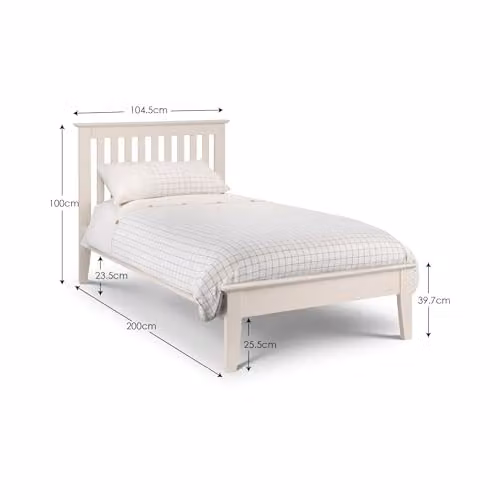 Julian Bowen Salerno Single Bed in Ivory Wood W/D/H: 100 x 200 x 104.5 cm – 2