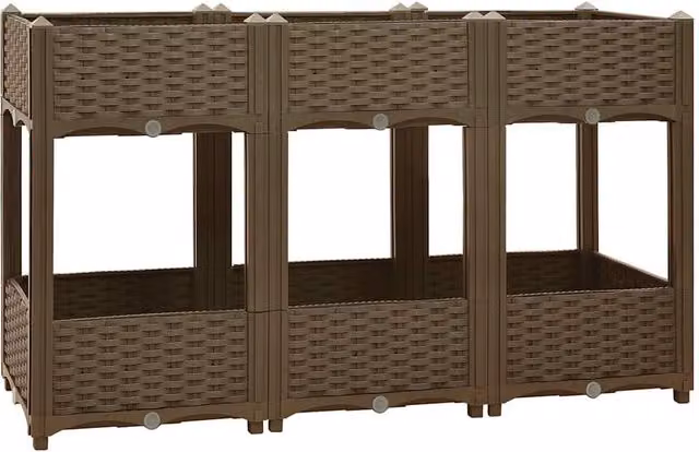 Berkfield Home Brown Polypropylene Raised Bed W/D/H: 120 x 40 x 71 cm – 1