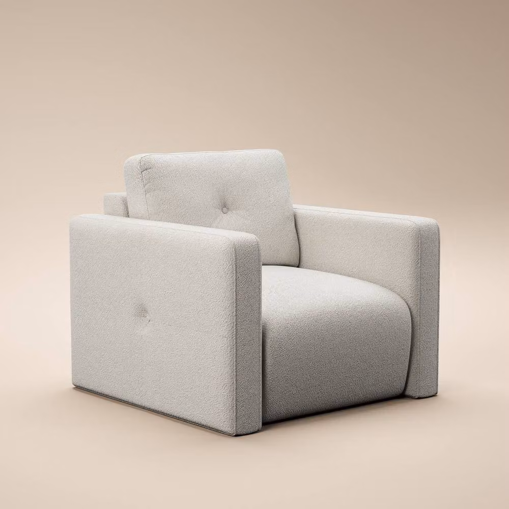 Solace+Co Wilfie Modern Bouclé Armchair in Beige – 4
