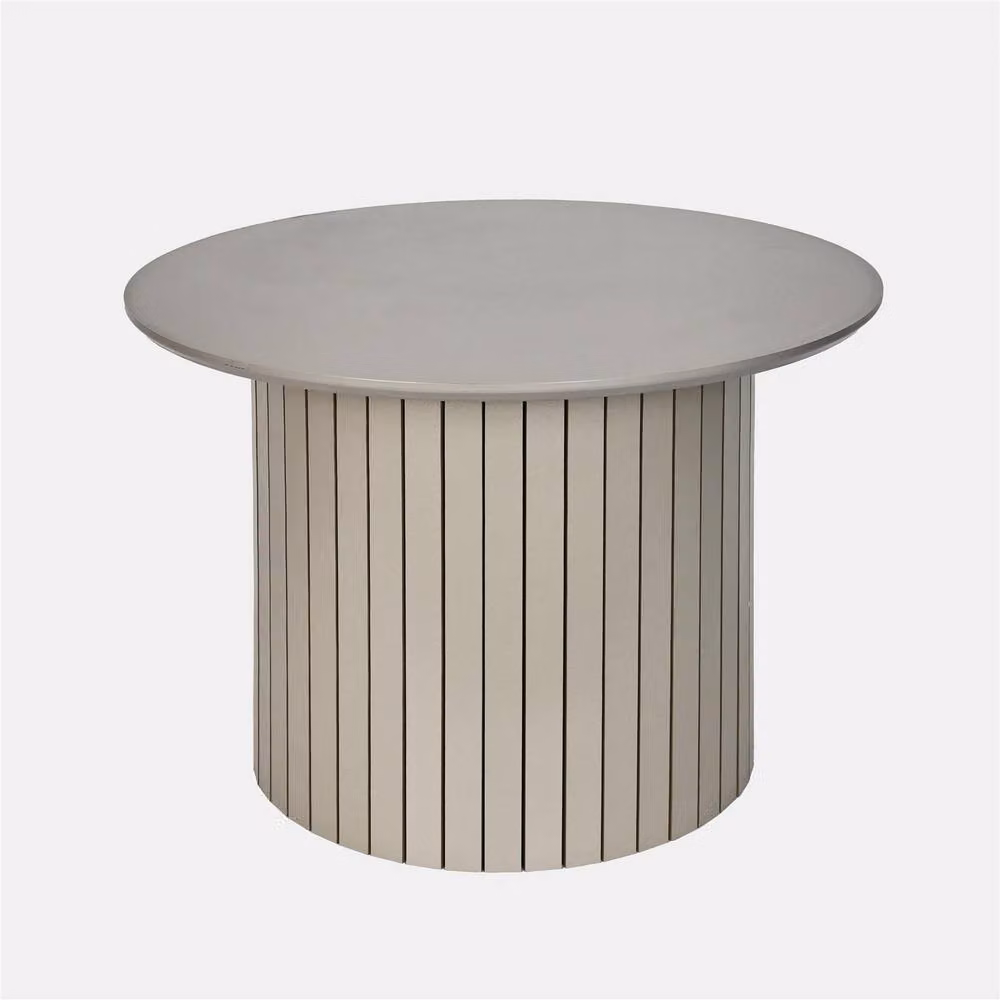 OHS Madison Ribbed Round Coffee Table in Sand and Brown Engineered Wood – 2