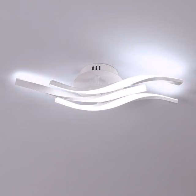 COMELY 24W LED Curved Ceiling Light in White and Chrome with Cool White 6500K Light – 1