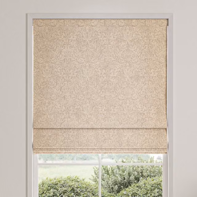 William Morris Acorn Floral Velvet Made To Measure Roman Blind in Beige