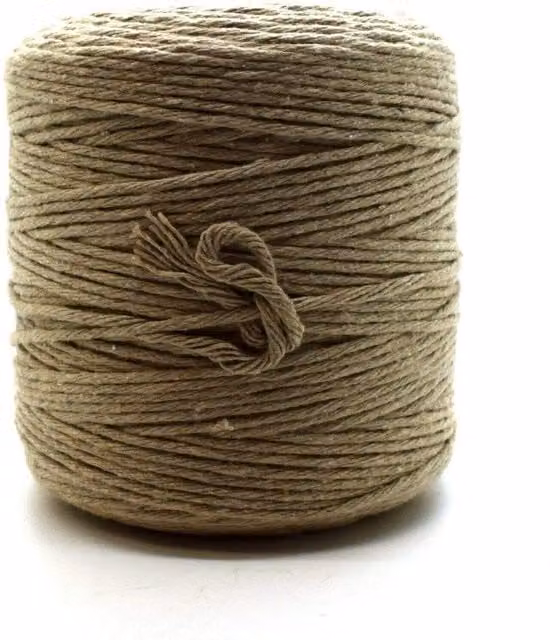 SolaDirect Premium Red Macrame Cord Twine, Natural Cotton Craft Rope Reel, Beige, 3mm x 50m, W/D/H: 200mm