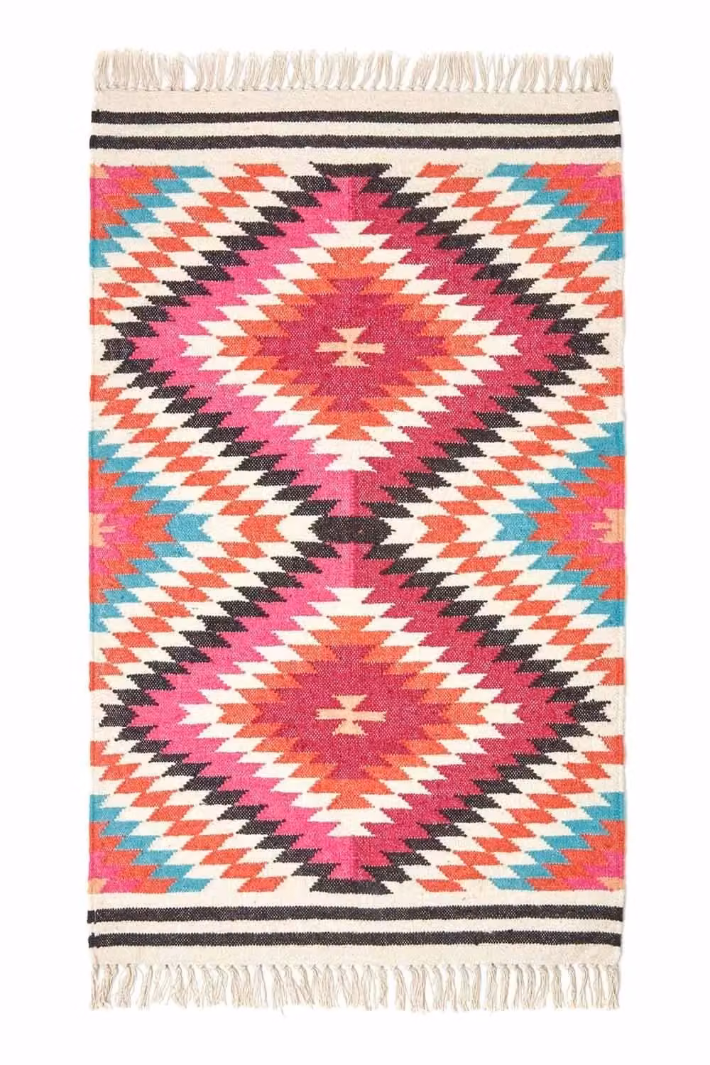 Homescapes Manila Handwoven Diamond Patterned Kilim Wool and Cotton Rug, Multicolour, W: 160 cm, L: 230 cm – 2