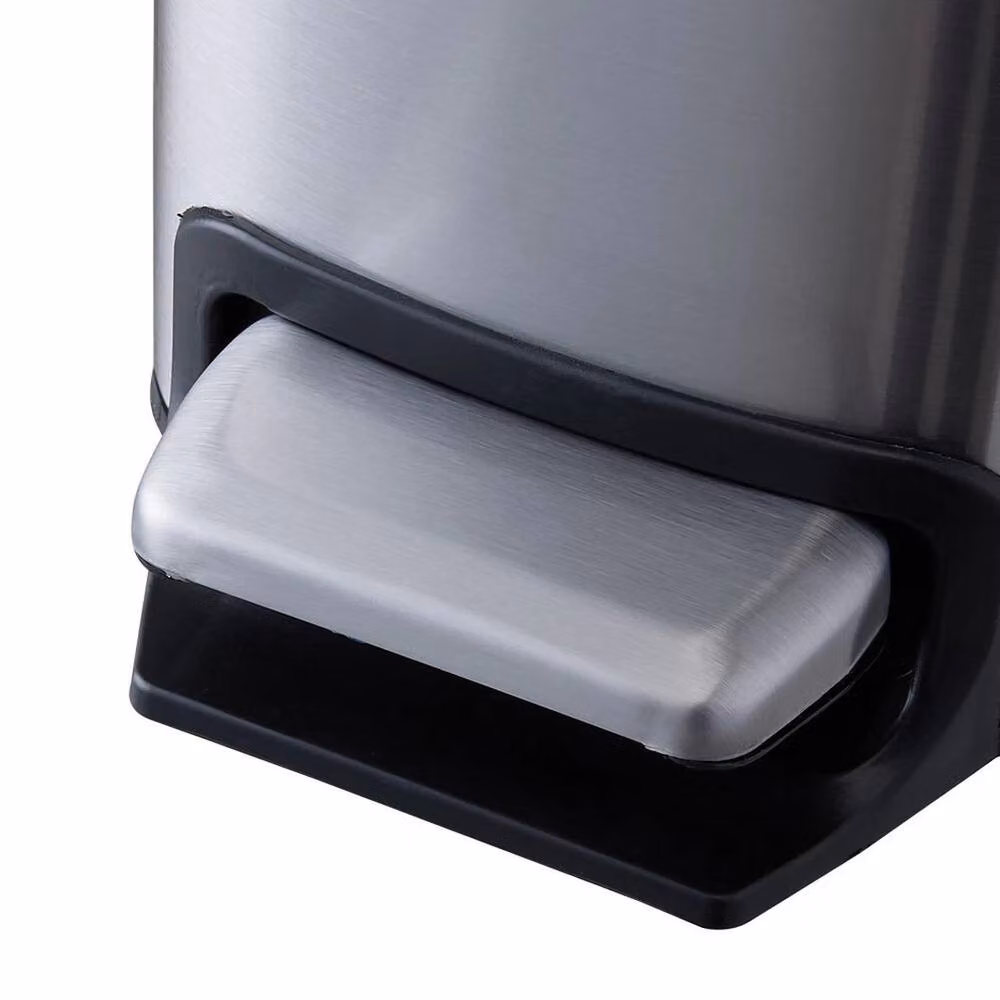 KORVIXA Silver Stainless Steel Pedal Bin with Removable Inner Bucket, 6L – 3