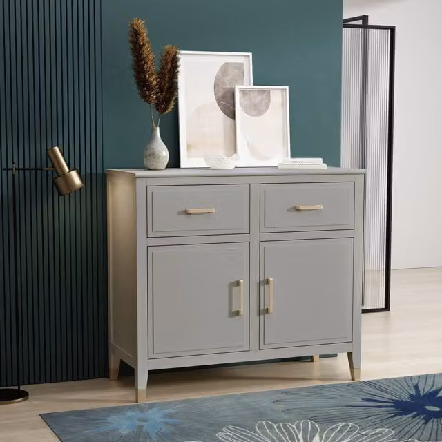 Cabinet Bits Palazzi Modern 2 Door 2 Drawer Sideboard in Grey