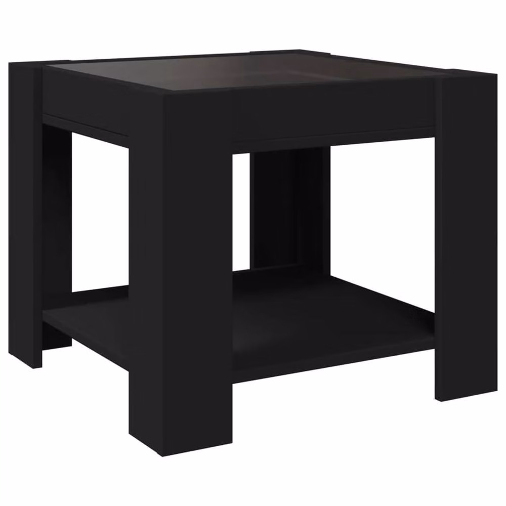 Berkfield Home Modern LED Coffee Table in Black, W/D/H: 53 x 53 x 45 cm – 4