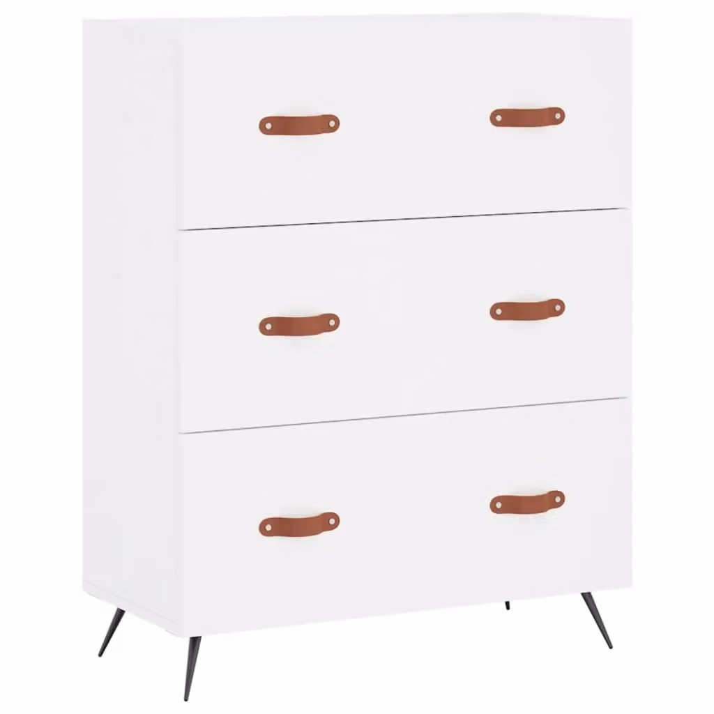 Berkfield Home White Classic Chest of Drawers, W/D/H: 69.5 x 34 x 90 cm – 2