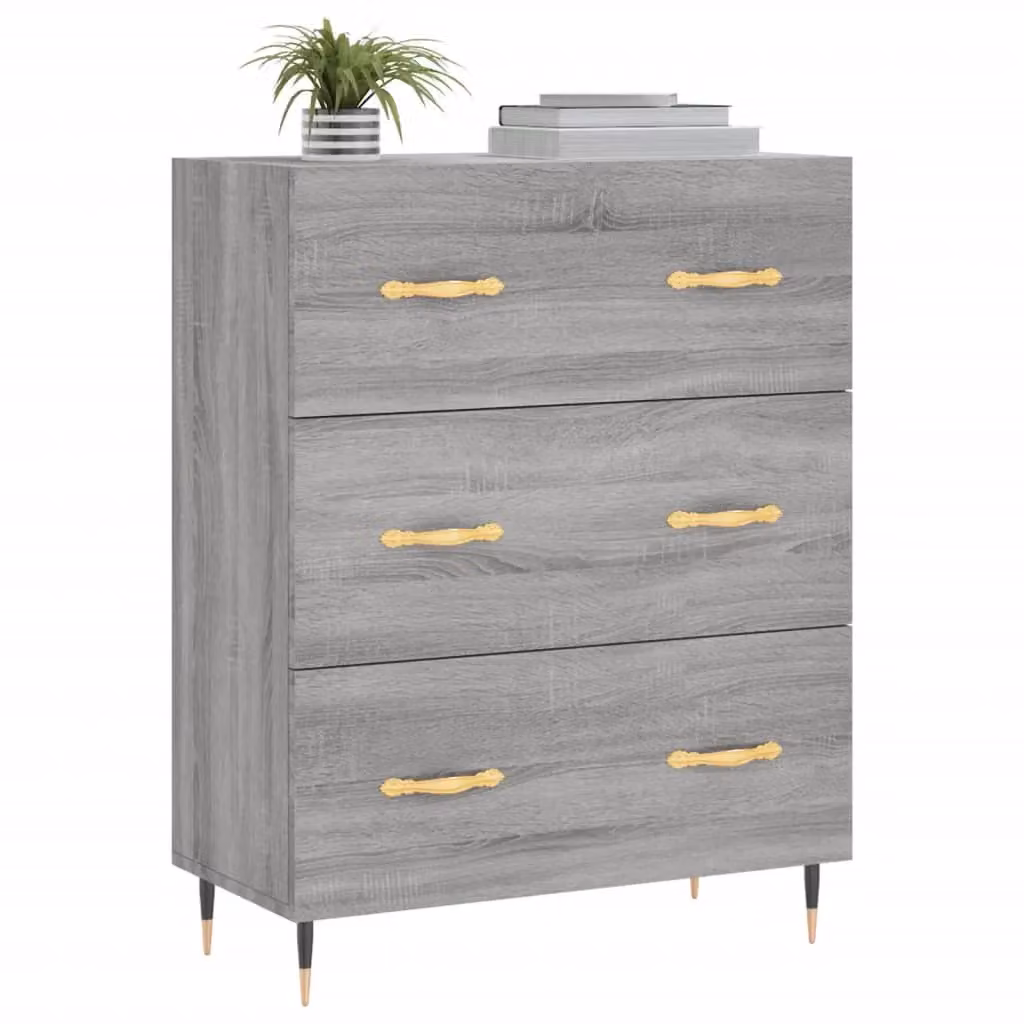 Berkfield Home Grey Sonoma Sideboard in Engineered Wood, W: 69.5 cm, D: 34 cm, H: 90 cm – 2