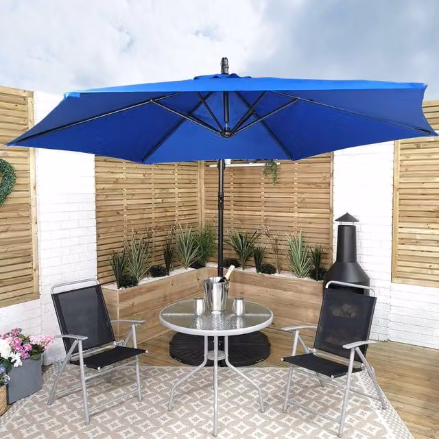 Samuel Alexander Blue Cantilever Parasol with UV Protection and 3m Diameter