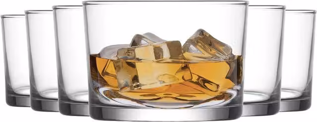 LAV Bodega Whisky Tumbler Glasses, Transparent, 240ml, Pack of 12 – 2