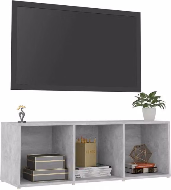 Berkfield Home TV Cabinet in Concrete Grey, W/D/H: 107 x 35 x 37 cm
