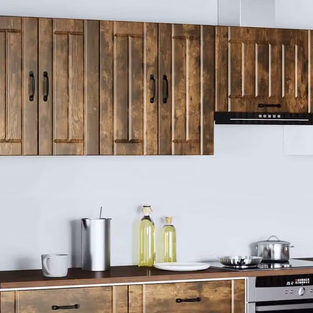 Berkfield Home Lucca Wall Mounted Kitchen Cabinet in Smoked Oak Brown, W/D/H: 60 x 31 x 25 cm