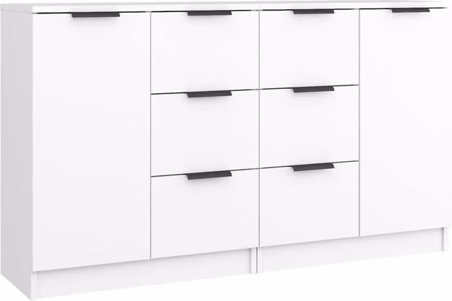 Berkfield Home Set of 2 White Minimalist Wall Mounted Sideboards, W/D/H: 60 x 30 x 70 cm