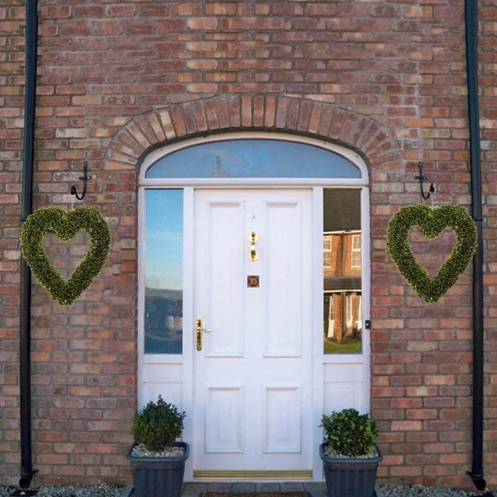 SPETLEK Heart-shaped Green Leafy Grass Hanging Decoration with Single Chain, W: 100 cm, H: 60 cm – 4