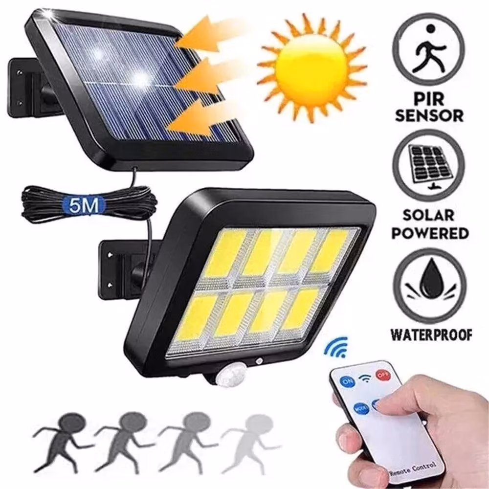 SPETLEK Solar PIR Motion Sensor Outdoor Wall Security Floodlight in Black – 4