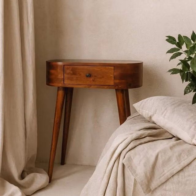 Wyld Haus Chioggia Mini Console Table in Brown Mango Wood with Drawer – 1