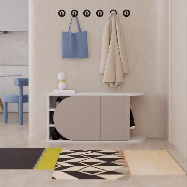 Decortie Modern Shoe Rack in Grey and Brown